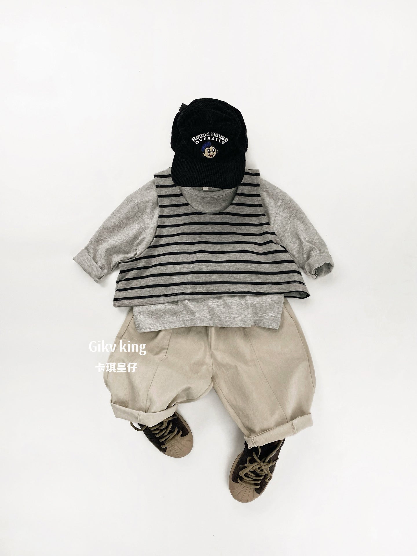 Woven Cotton Elastic Waist Tapered Pants Daily Tapered Pants [mh0012564]
