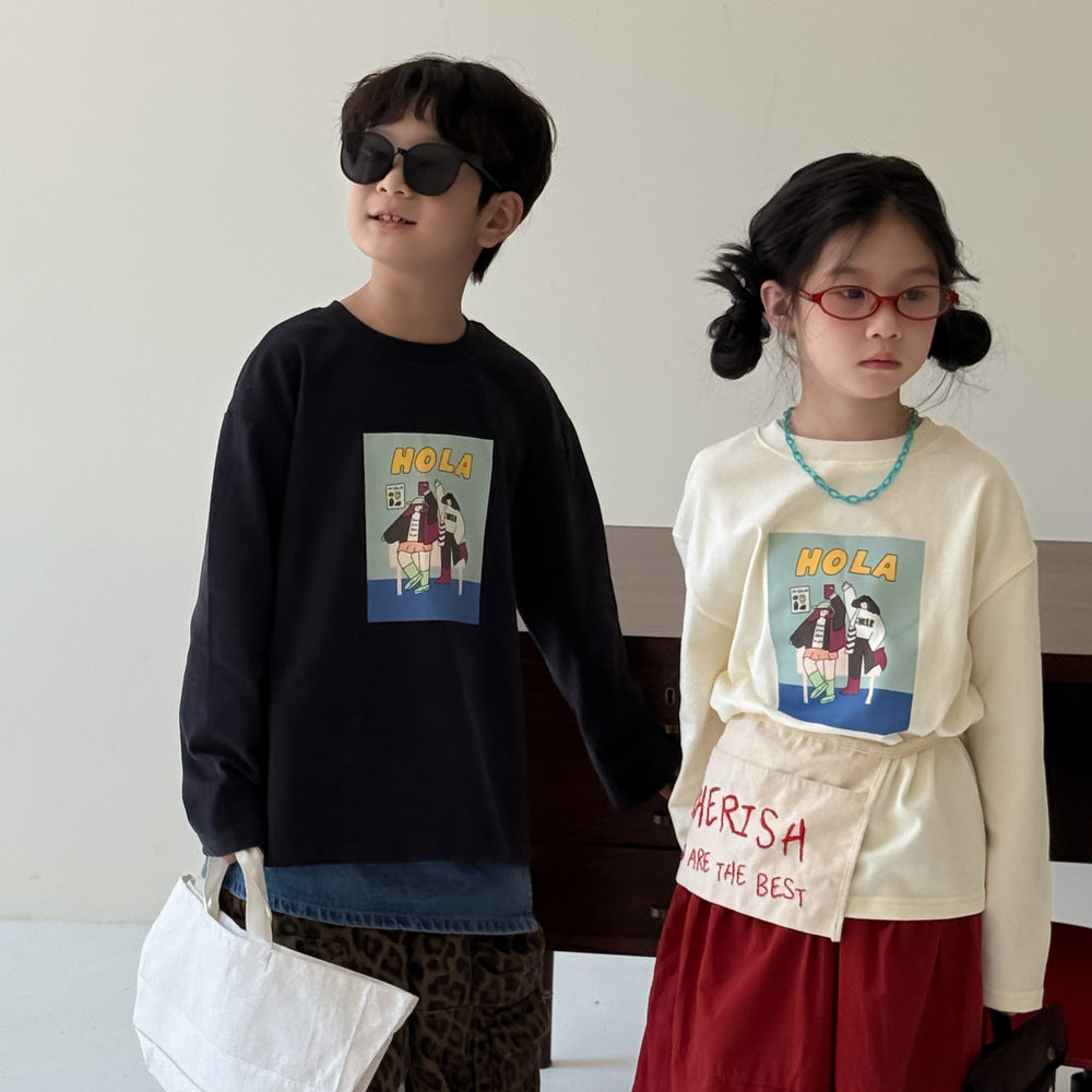-アルファベットプリント長袖Tシャツ【mh0010760】 - mamahalo shop - 半袖Tシャツ -  べビー服 - 子供服 - 男の子 - 女の子