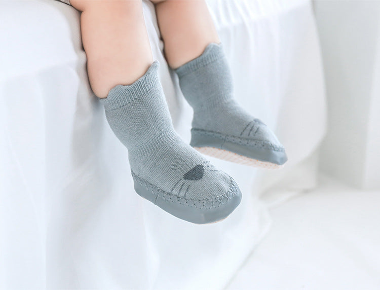 Baby Animal Jacquard Mid-Length Non-Slip Room Shoe Socks [mh0000913]