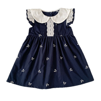 Bow Embroidery Ruffle Romper Dress ラッフル ロンパース ワンピース【mh0013161】
