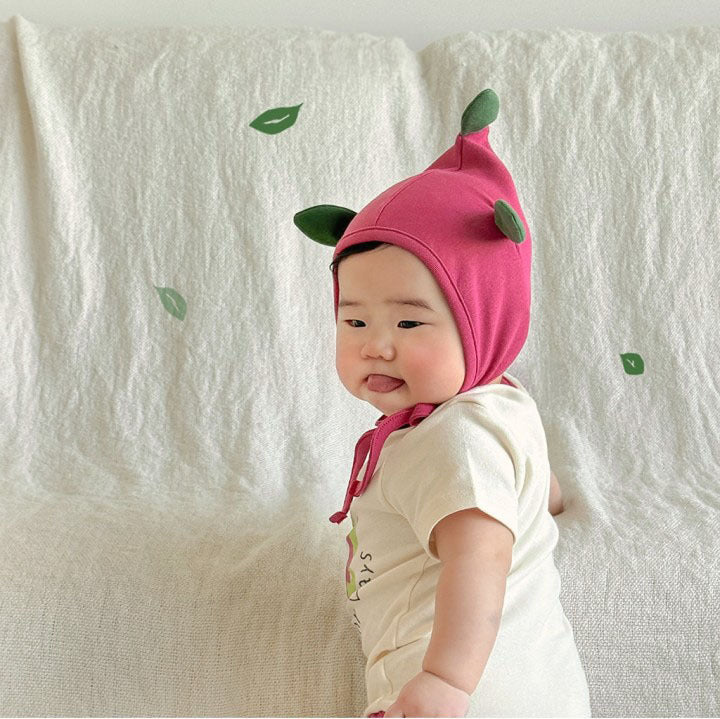 Dragon Fruit Short Sleeve Romper With Hat ドラゴンフルーツ 半袖ロンパース【mh0013390】