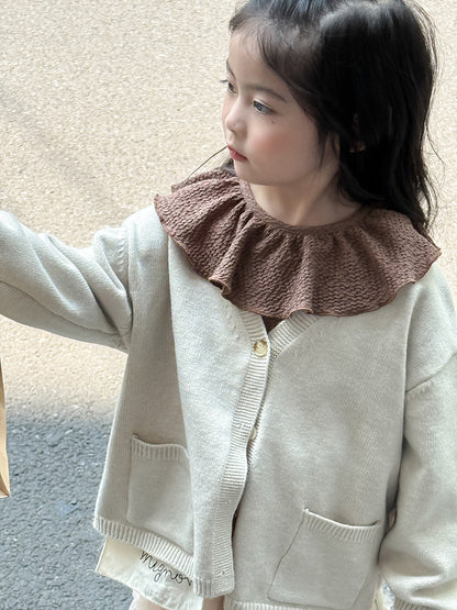 -ニットVネックシンプルカーディガン【mh0011028】 - mamahalo shop - カーディガン・パーカー -  べビー服 - 子供服 - 男の子 - 女の子