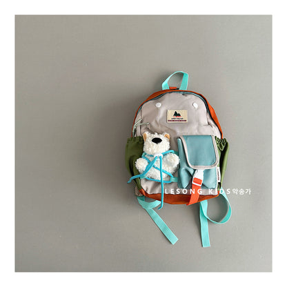 ベビーキッズリュック バックパック カラーブロック 鞄 バッグ【mh0011822】