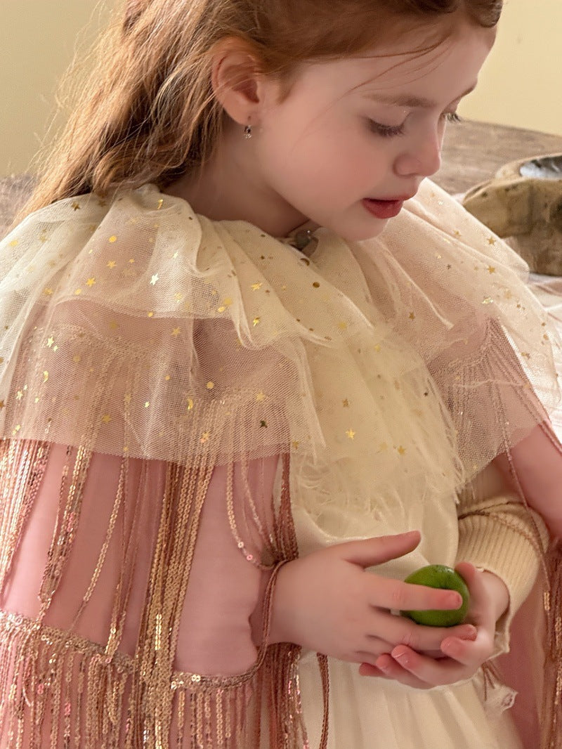 Princess Robe, Sequined Tulle Cape, Princess Style [mh0011896]