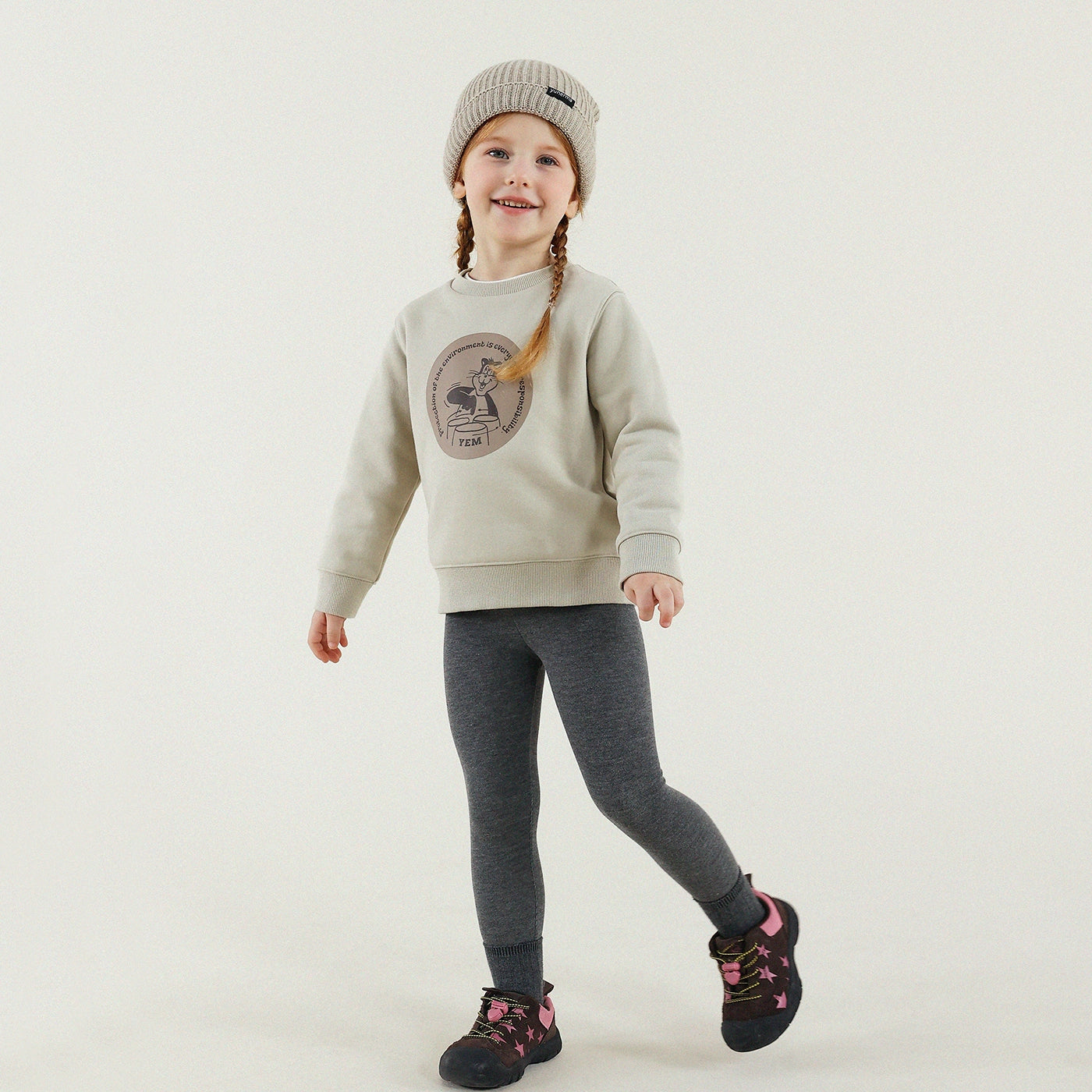 -長袖スウェットシャツ 裏起毛 プリント クルーネック 暖か【mh0011342】 - mamahalo shop - 長袖Tシャツ -  べビー服 - 子供服 - 男の子 - 女の子