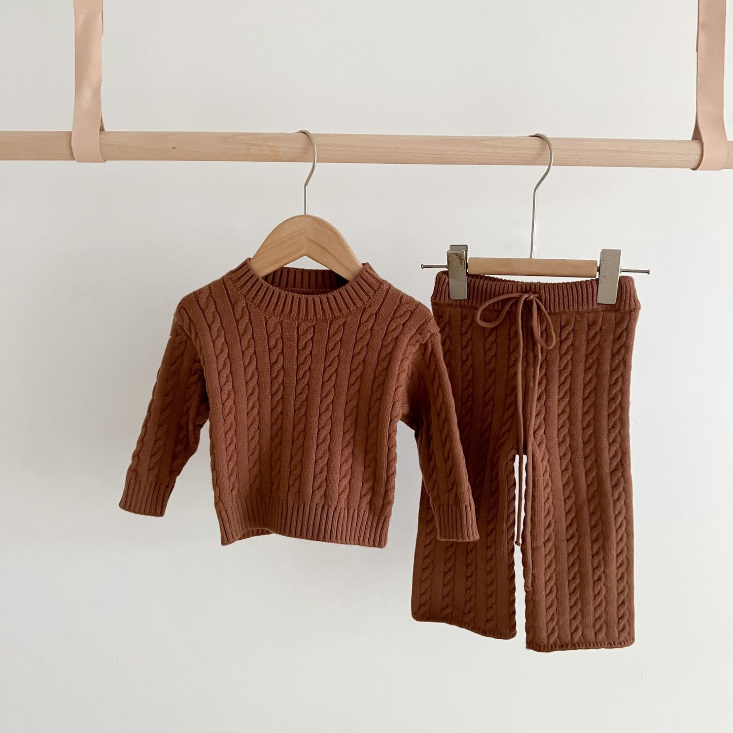 Conjunto Bebé Niños de Suéter de Punto Trenzado de Manga Larga y Pantalones Largos 【mh0001601】