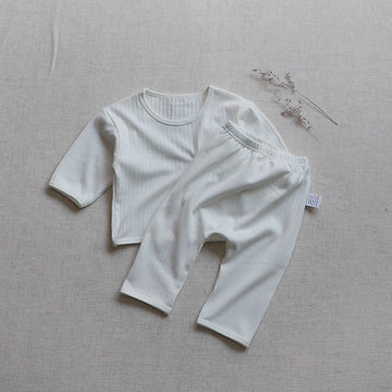 Wide Ribbed Long Sleeve Lounge Set リブ編み 長袖 セットアップ【mh0012674】