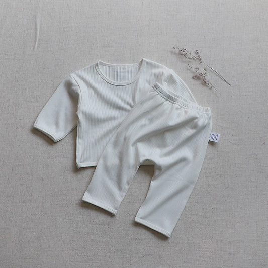 Wide Ribbed Long Sleeve Lounge Set ribbed long-sleeve set-up 【mh0012674】