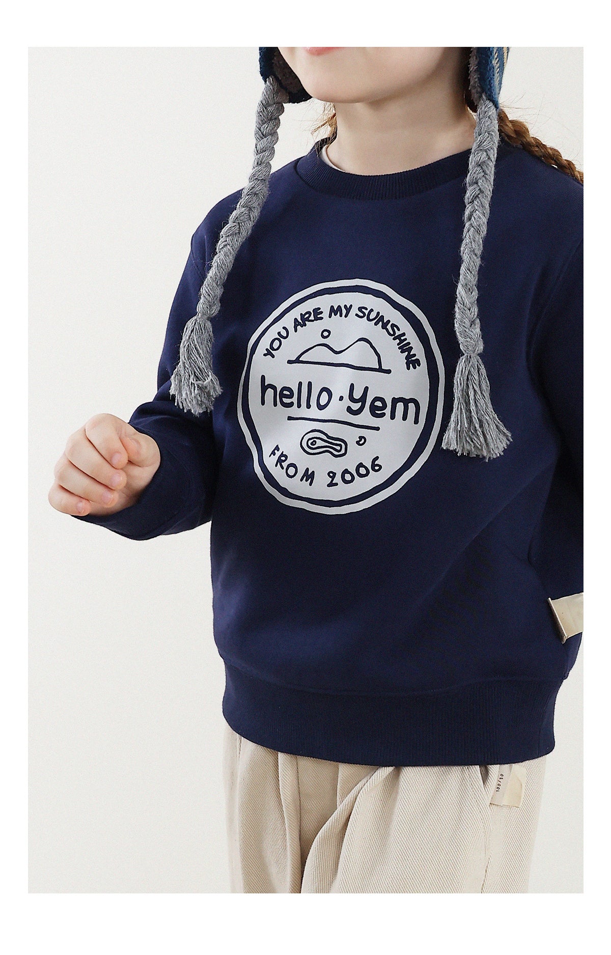 -長袖スウェットシャツ 裏起毛 プリント クルーネック 暖か【mh0011342】 - mamahalo shop - 長袖Tシャツ -  べビー服 - 子供服 - 男の子 - 女の子