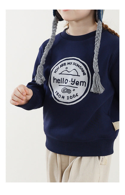 -長袖スウェットシャツ 裏起毛 プリント クルーネック 暖か【mh0011342】 - mamahalo shop - 長袖Tシャツ -  べビー服 - 子供服 - 男の子 - 女の子