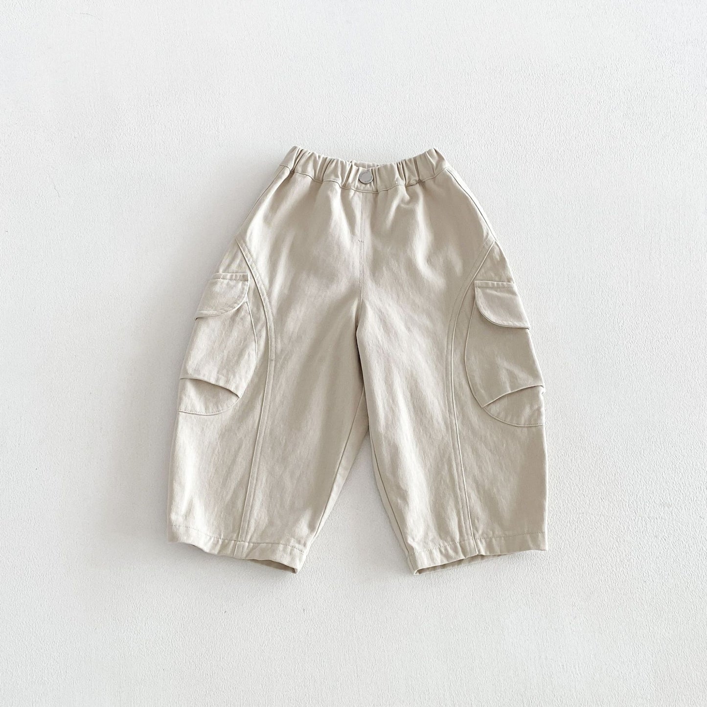 Camisa de manga larga con cuello alto, estampado de rayas y pantalón cargo para niños【mh0014028】