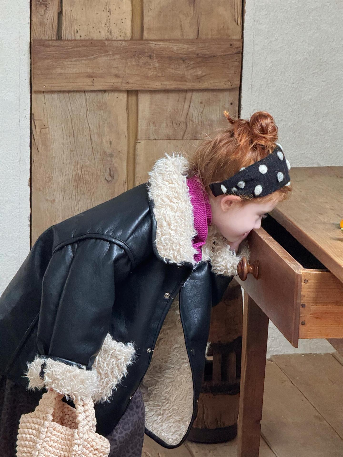 ミドル丈コート ボア切替 レザーライク リバーシブル アウター ジャケット【mh0011731】