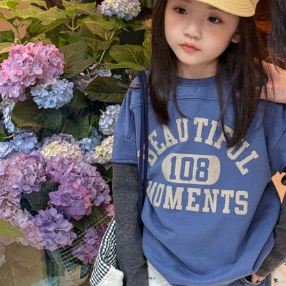 -ロゴプリントベストドッキング長袖Tシャツ スウェット【mh0010806】 - mamahalo shop - 長袖Tシャツ -  べビー服 - 子供服 - 男の子 - 女の子