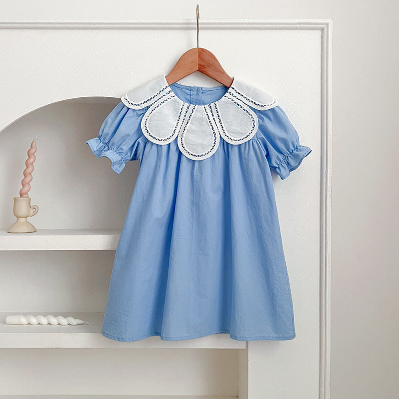 Petal Collar Romper Puff Sleeve Dress ラッフル ロンパース ミモレ丈ワンピース【mh0013158】