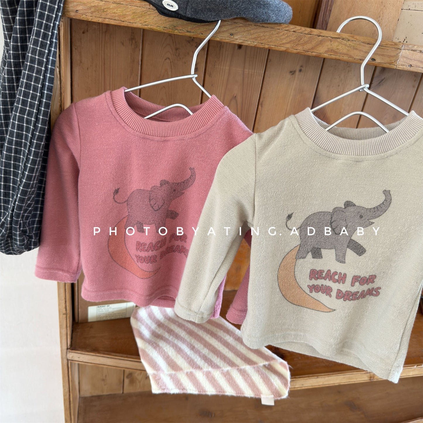 Kids Elephant Print Long Sleeve T-shirt [mh0014054]