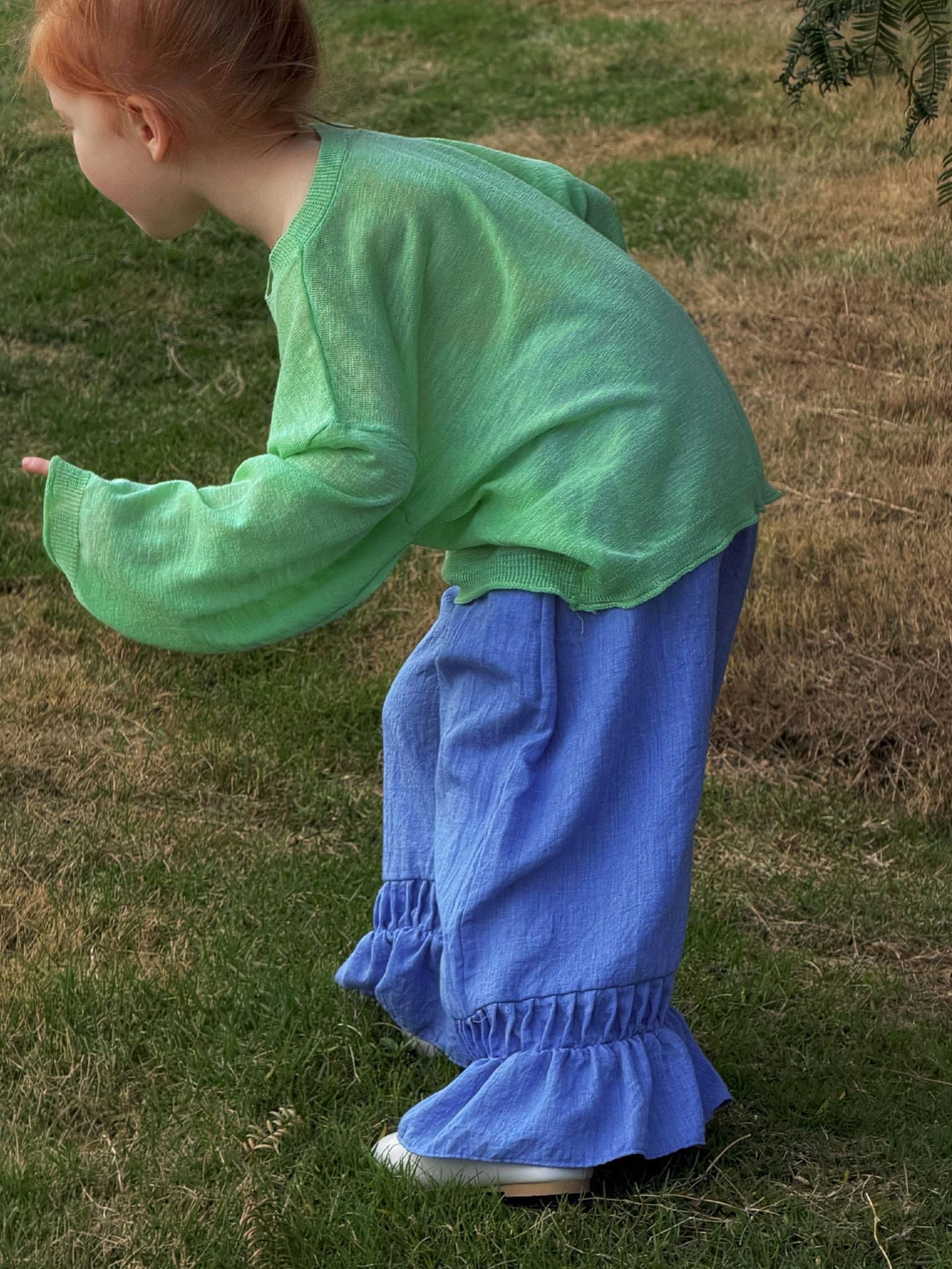 Green Ice Silk Sun-Protection Knitted Top シアー 長袖サマーセーター【mh0013405】