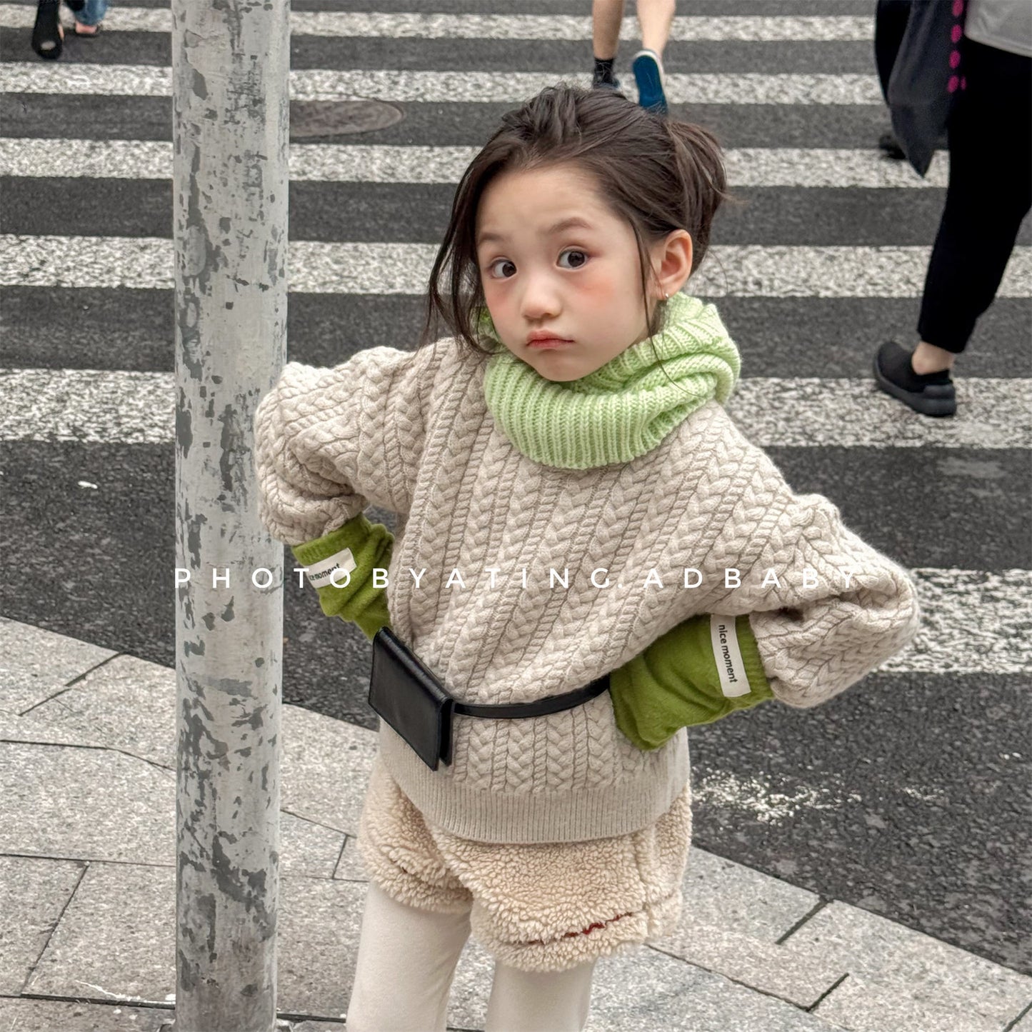 ケーブル編みクルーネックセーター【mh0010906】