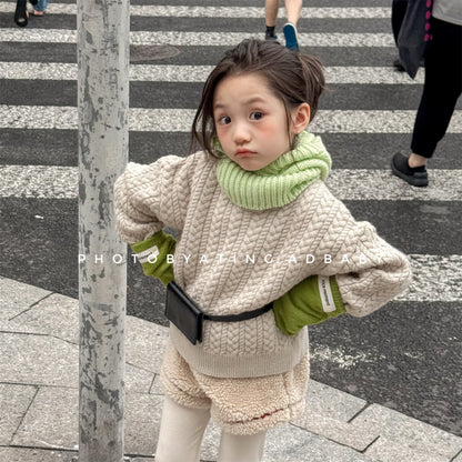 ケーブル編みクルーネックセーター【mh0010906】