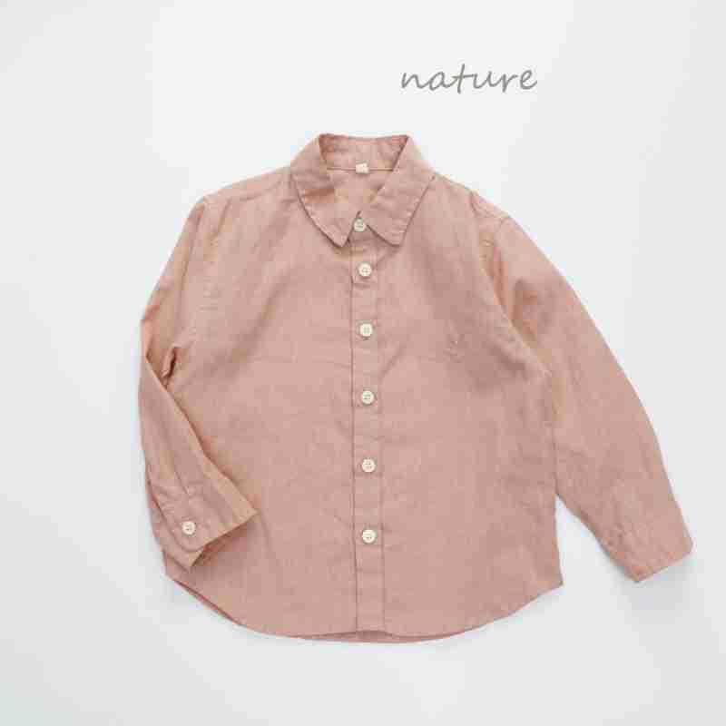 Embroidered Deer Linen Blend Top ワンポイント長袖シャツ【mh0013630】