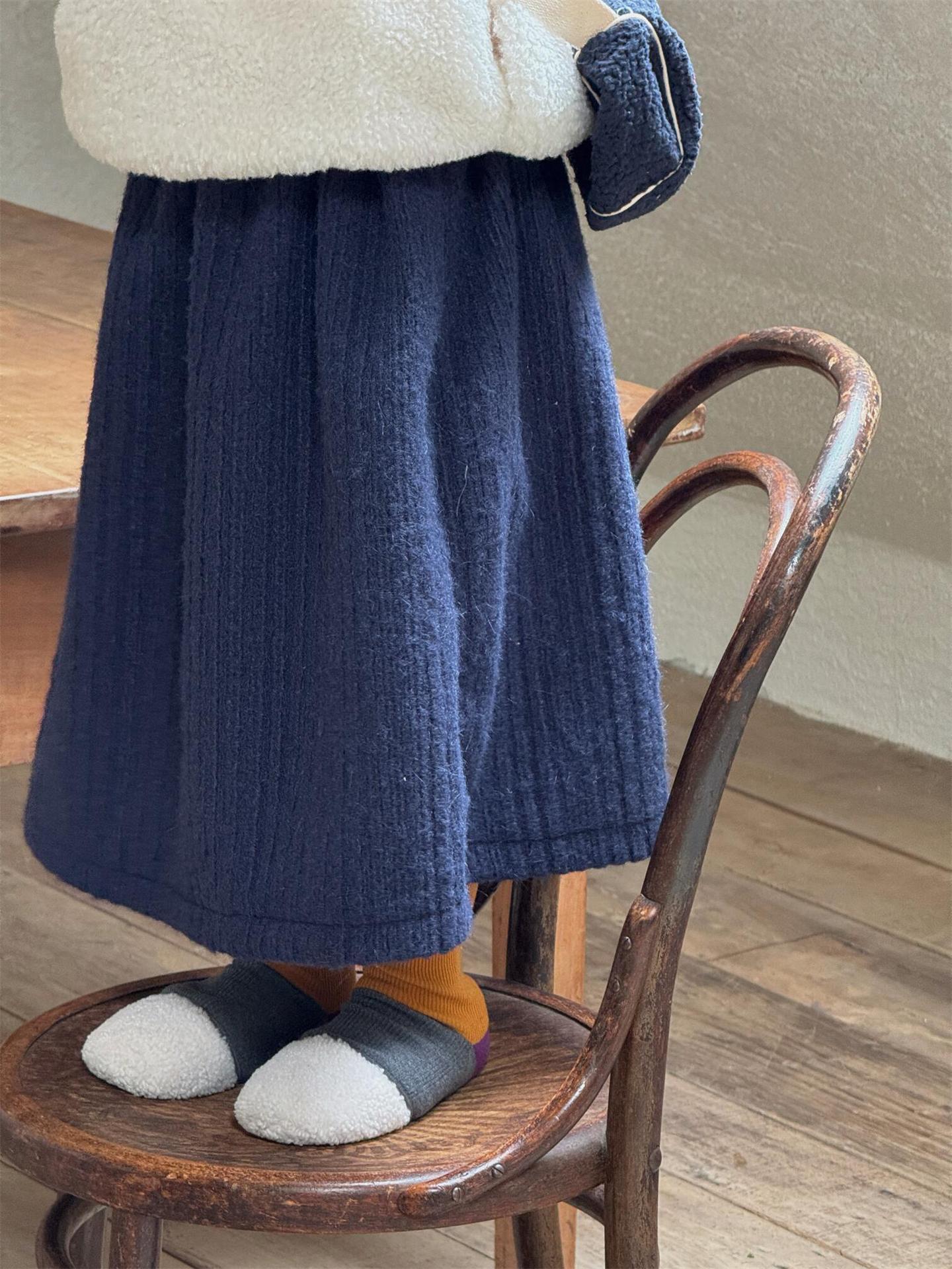 ミモレ丈スカート ウールタッチ 無地 Aライン 大人可愛い カジュアル【mh0011733】