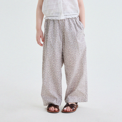 Floral Print Cotton Long Pants ドット柄 ロングパンツ【mh0013169】
