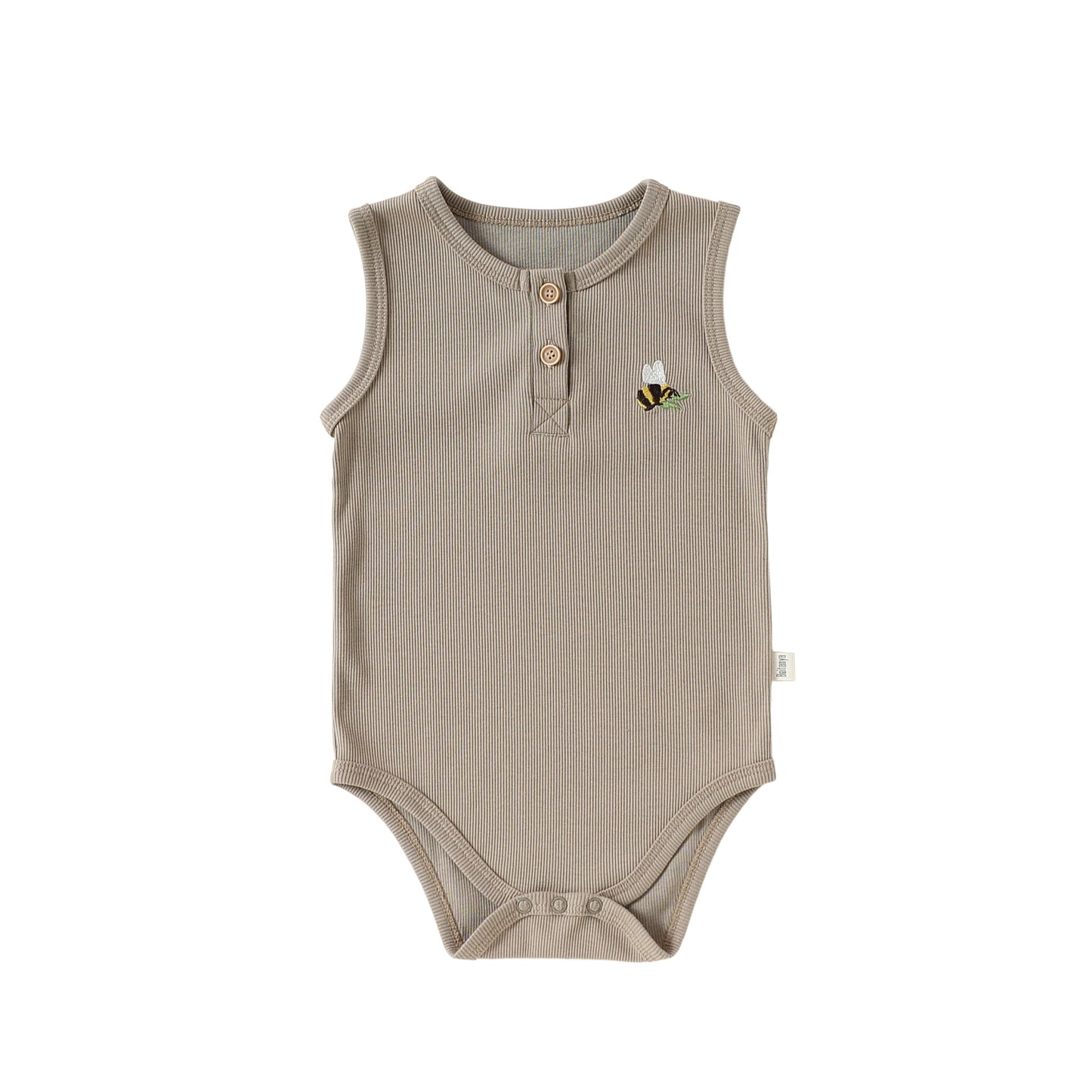 Embroidered Rib Romper 刺繍入り ノースリーブロンパース【mh0013038】