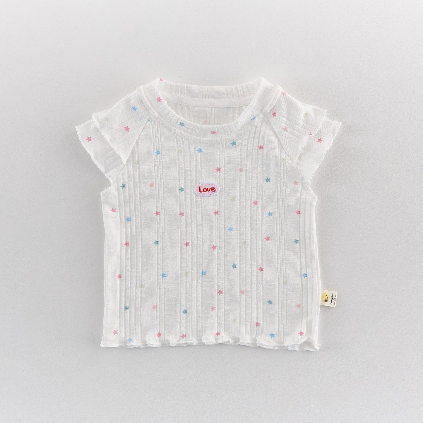 キッズ スタープリント ラッフルスリーブ 半袖Tシャツ【mh0013839】