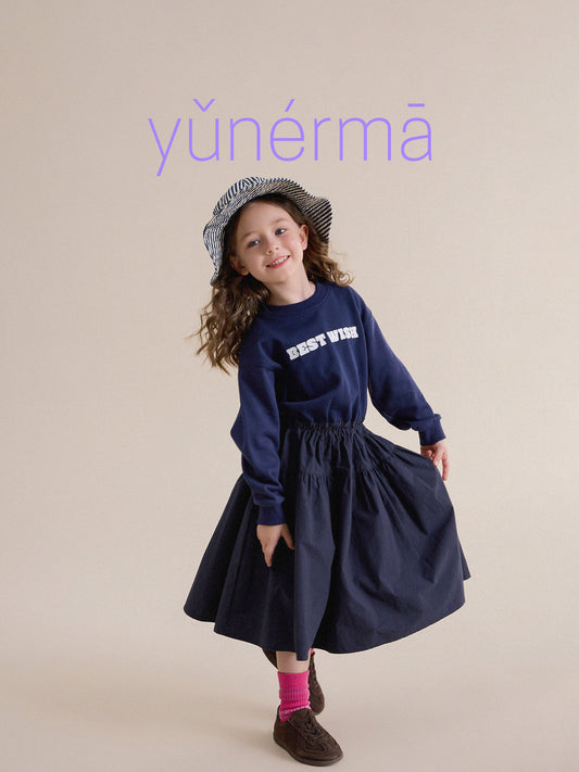Kids' Junior Printed Docking Long-Sleeve Dress
