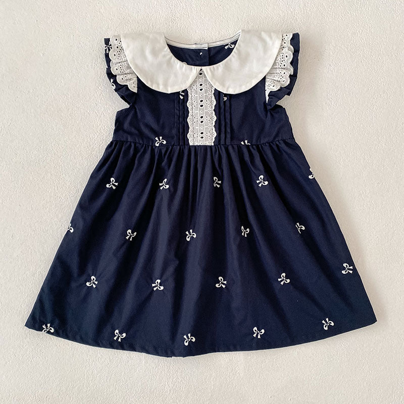 Bow Embroidery Ruffle Romper Dress ラッフル ロンパース ワンピース【mh0013161】