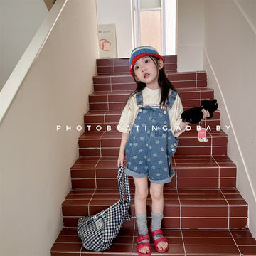 Star Polka Dot Denim Overalls [mh0012665]