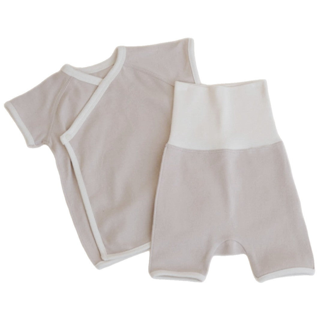 Baby Cache-Coeur Short-Sleeve Top & High-Waist Pants Set [mh0013886]