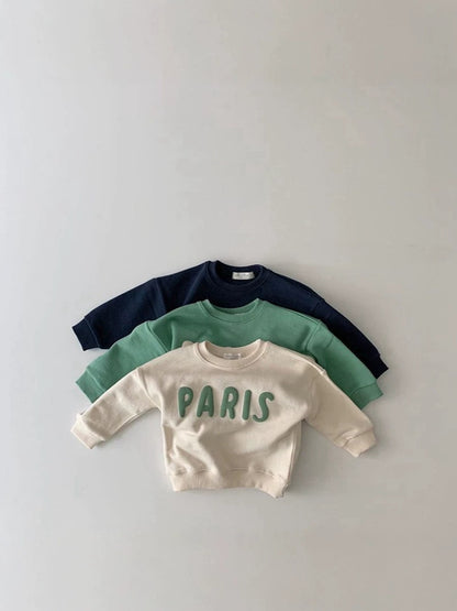 Sudadera de manga larga con estampado de logotipo para bebés y niños 【mh0014636】