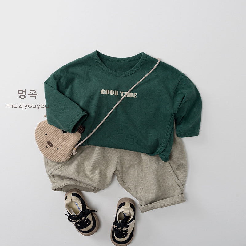 -コットンワイドテーパードパンツ【mh0010867】 - mamahalo shop - ロングパンツ・スウェットパンツ -  べビー服 - 子供服 - 男の子 - 女の子