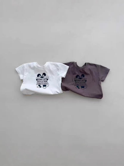 Rabbit Graphic Cotton T-shirt アニマルプリント 半袖Tシャツ【mh0012929】