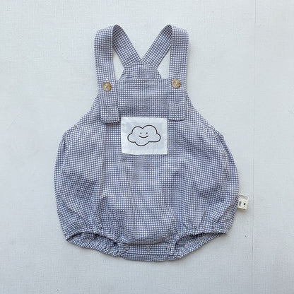 -ベビー チェック サスペンダー ロンパース【mh0000041】 - mamahalo shop - ノースリーブロンパース -  べビー服 - 子供服 - 男の子 - 女の子