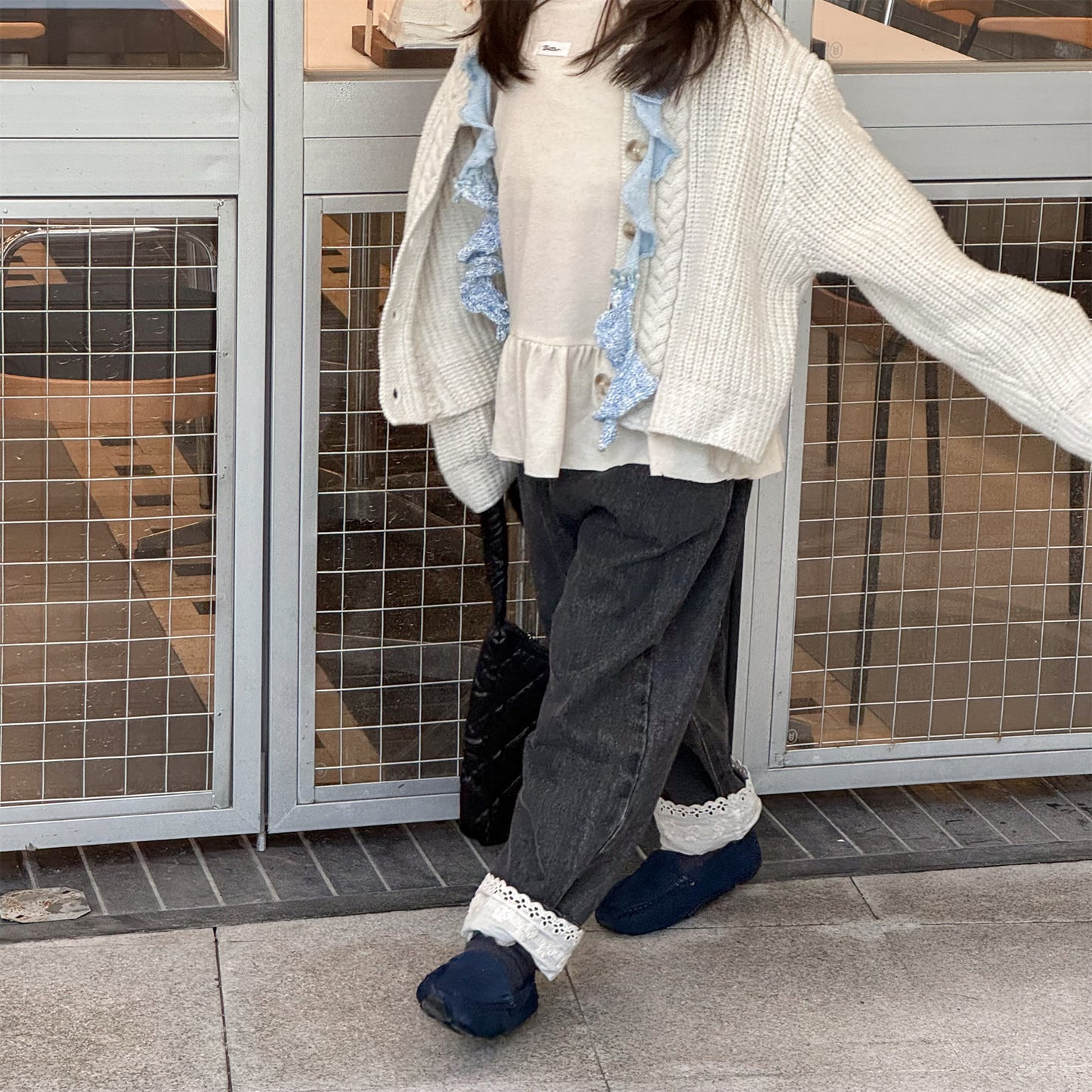 -裾レース付きデニムパンツ ジーンズ【mh0010805】 - mamahalo shop - デニムパンツ -  べビー服 - 子供服 - 男の子 - 女の子