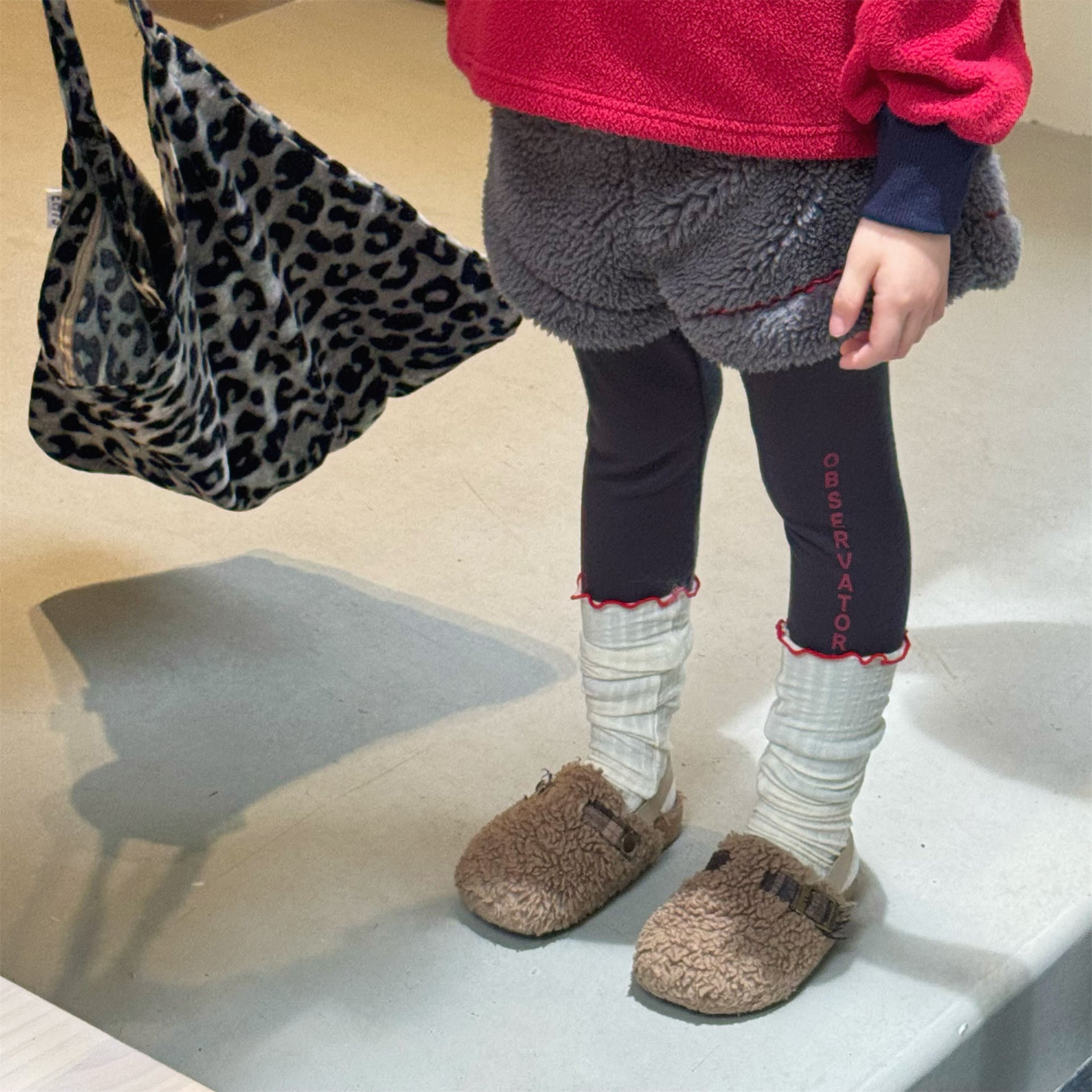 -ボアショートパンツカラーステッチもこもこあったかボトムス【mh0010910】 - mamahalo shop - ハーフパンツ・ショートパンツ -  べビー服 - 子供服 - 男の子 - 女の子