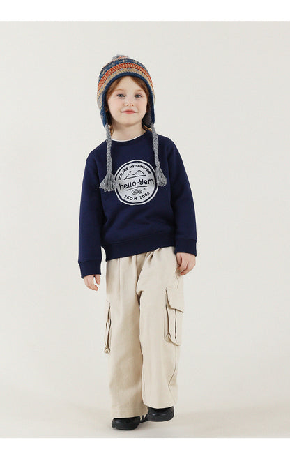 -長袖スウェットシャツ 裏起毛 プリント クルーネック 暖か【mh0011342】 - mamahalo shop - 長袖Tシャツ -  べビー服 - 子供服 - 男の子 - 女の子