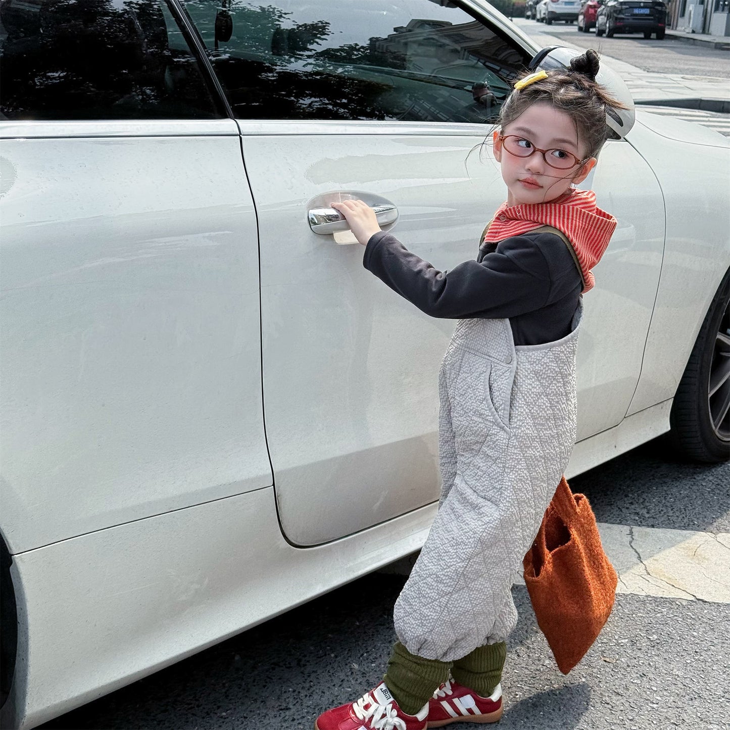 キルトサロペットオーバーオール 防寒 サスペンダーパンツ【mh0011910】