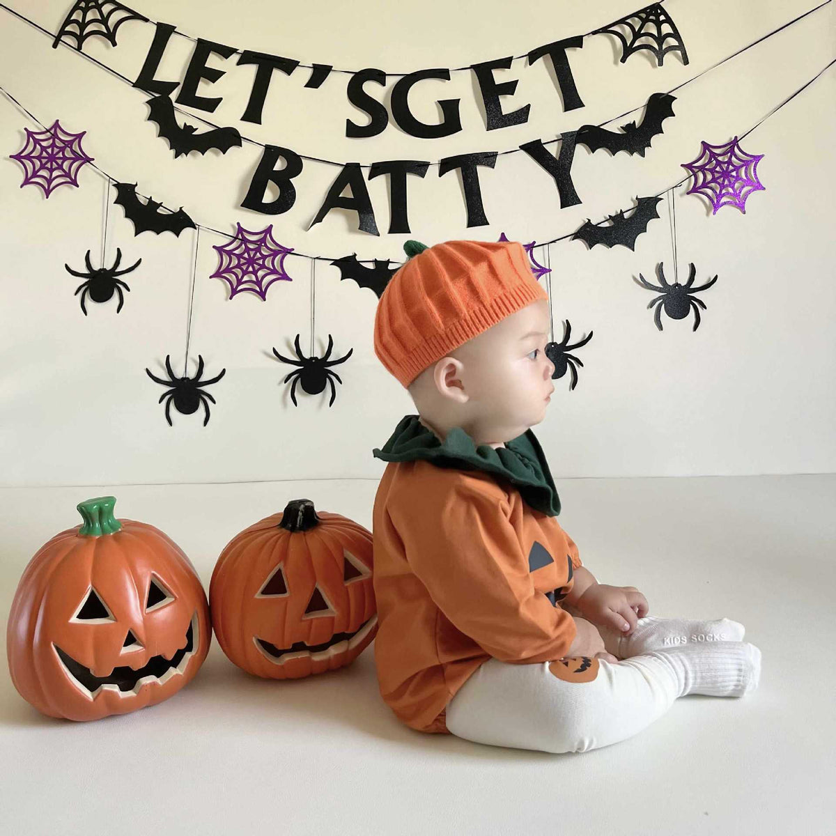 ベビー ハロウィン パンプキン フリルカラー 長袖ロンパース レギンスパンツ【mh0007307】 - Mamahalo shop