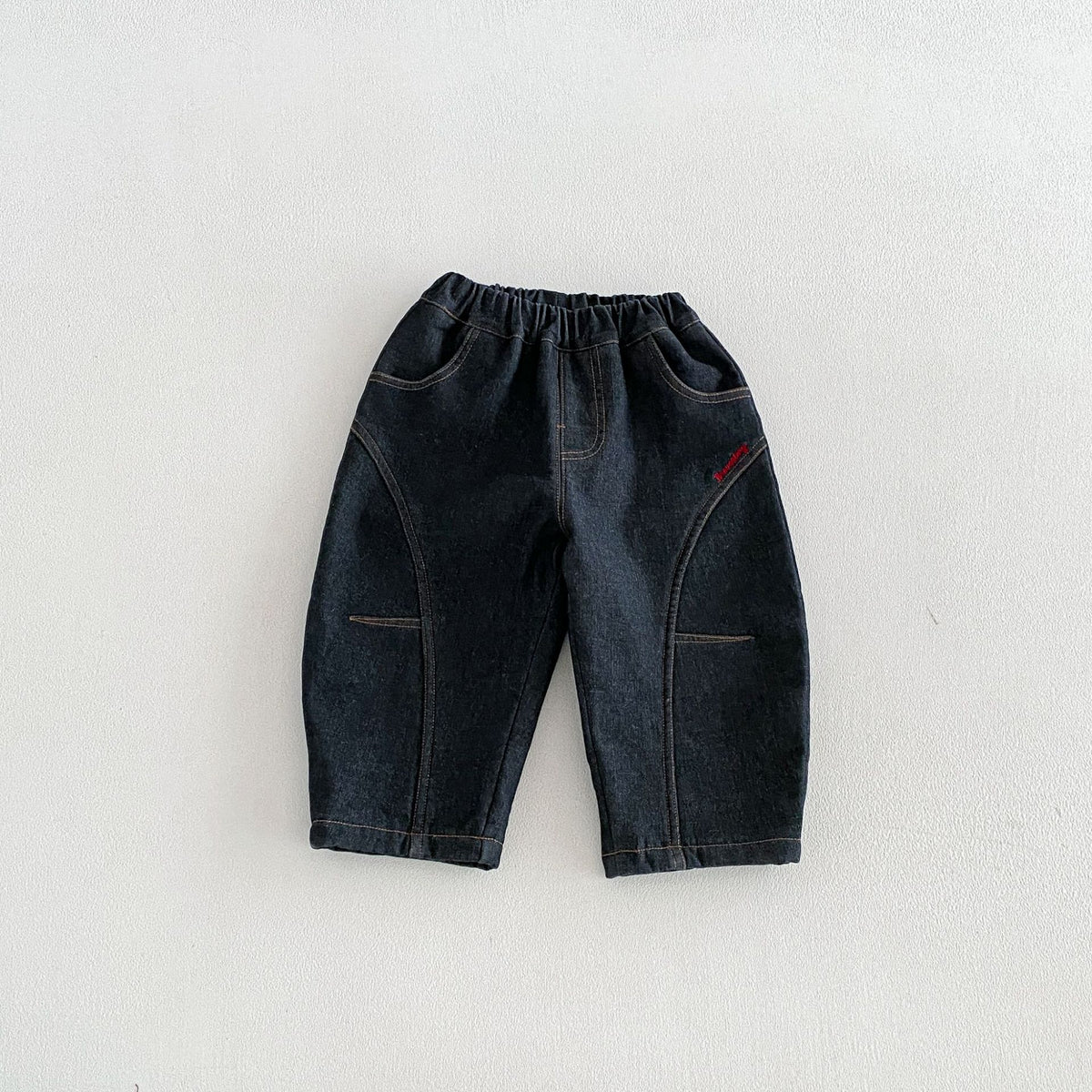 キッズ アップリケ 刺繍 キルティング 中綿ジャケット / デニムパンツ【mh0014763】