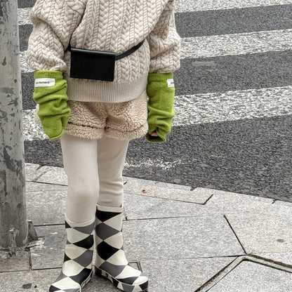 -ボアショートパンツカラーステッチもこもこあったかボトムス【mh0010910】 - mamahalo shop - ハーフパンツ・ショートパンツ -  べビー服 - 子供服 - 男の子 - 女の子