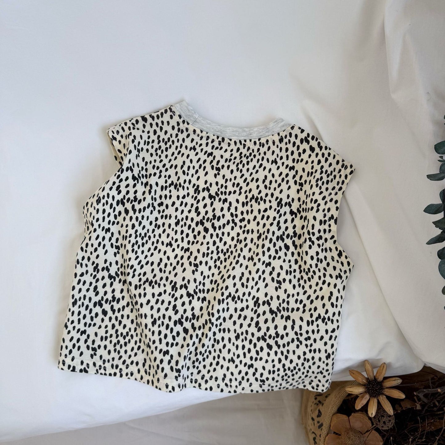 Leopard Print Round Neck Tank レオパード タンクトップ【mh0013648】