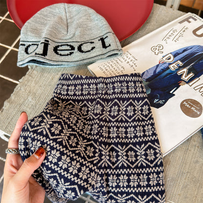 裏起毛レギンスパンツ トライバル ネイティブ柄 レギパン【mh0011911】