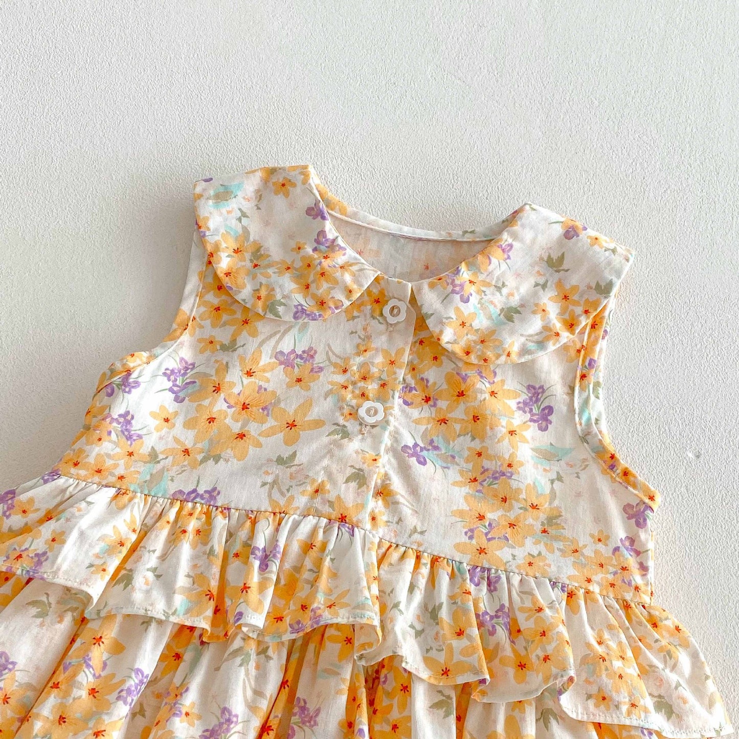 Floral Tiered Ruffle Sleeveless Romper 小花柄 ノースリーブロンパース【mh0013439】