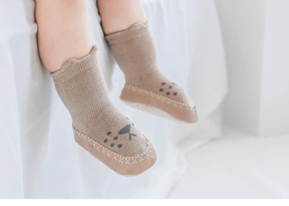 Baby Animal Jacquard Mid-Length Non-Slip Room Shoe Socks [mh0000913]