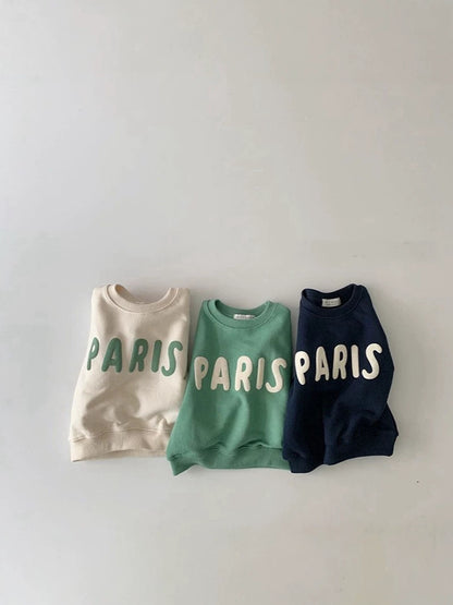 Sudadera de manga larga con estampado de logotipo para bebés y niños 【mh0014636】