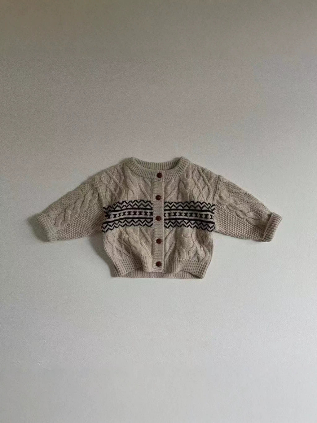 Baby & Kids Nordic Pattern Knit Cardigan【mh0014628】