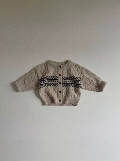 Baby & Kids Nordic Pattern Knit Cardigan【mh0014628】