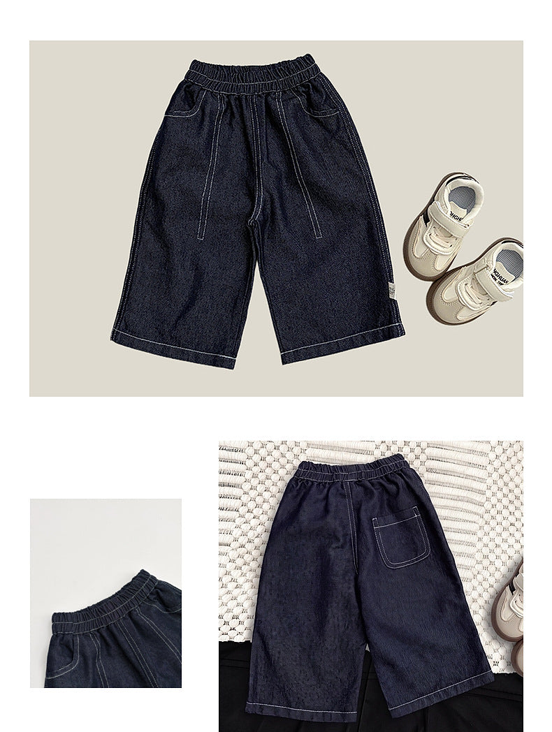 Pantalones vaqueros anchos holgados para bebés y niños [mh0014010]